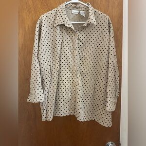 White Stag Cream Polka Dot Button Down Shirt